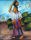 Mujer con Hojas by Mariano Gonzalez Chavajay, 1991